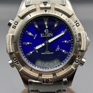 Elgin FCA103 Analog-Digital Watch – Ready to Wear, Blue Dial, Stainless Steel